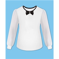 Школьный джемпер (блузка) для девочки с шифоновыми рукавами 7883-ДШ21