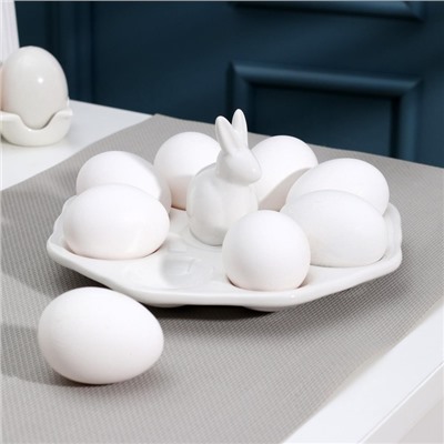 Подставка для яиц Доляна «Зайка», 19×9 см, 8 ячеек