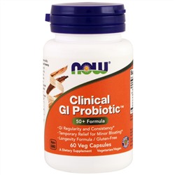 Now Foods, Clinical GI Probiotic, 60 растительных капсул