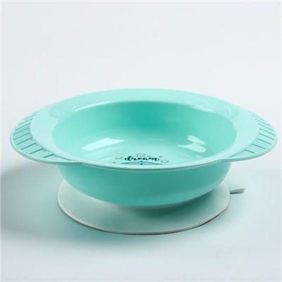 Набор детской посуды: тарелка на присоске, 500 мл, ложка, 2 шт., вилка, 2 шт., цвета МИКС