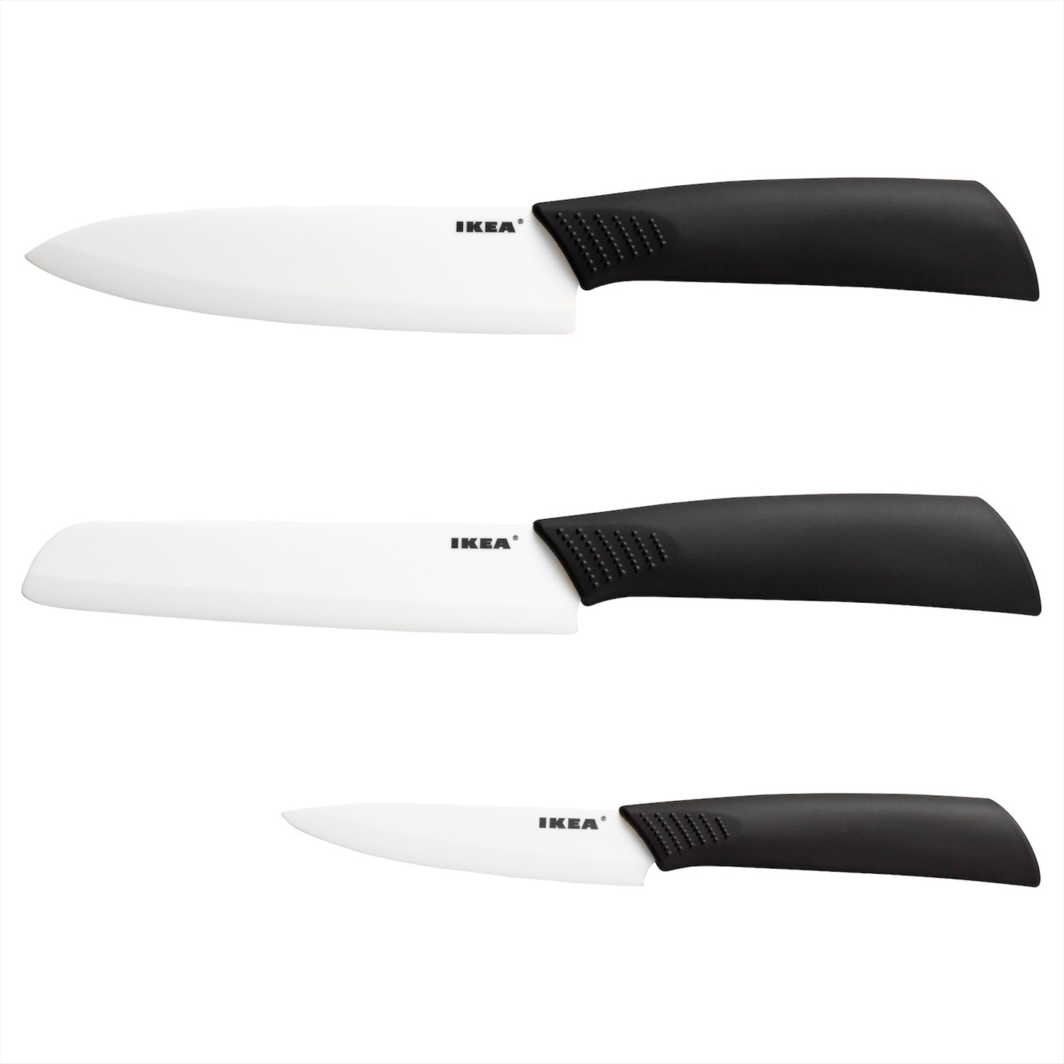 Керамические кухонные ножи купить. Набор ножей ikea ХАККИГ. Ножи ikea 365+. Набор ножей икеа 365+. Набор ножей, 3 штуки ХАККИГ.