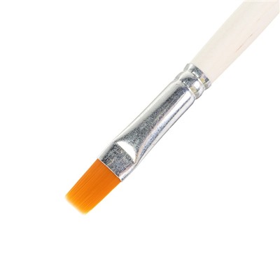 Кисть Синтетика Плоская №10 (ширина обоймы 10 мм; длина волоса 13 мм), деревянная ручка, Calligrata