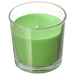 SINNLIG СИНЛИГ, Ароматическая свеча в стакане, Яблоко и груша/зеленый, 9 см