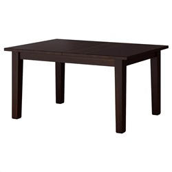 СТУРНЭС, Раздвижной стол, коричнево-чёрный, 147/204x95 см