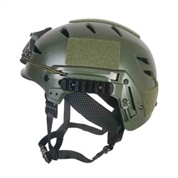 Противоосколочный шлем Wendy участникам спецоперации (олива) - На шлеме установлено крепление для прибора ночного видения. Также можно установить кронштейн для экшен-камеры или налобного фонаря. По бокам, на затылке и в верхней части имеются панели Велкро для размещения ID-патчей