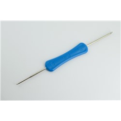 Крючок для вязания двухсторонний с пластиковой ручкой, Длина 158 мм, Крючки толщиной 1,2 и 2,5 мм, Разные Цвета