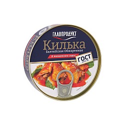 Килька Главпродукт балтийская неразделанная обжаренная в томатном соусе ГОСТ 230 гр.