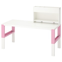 ПОЛЬ, Стол с дополнительным модулем, белый, розовый, 128x58 см