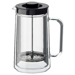 ЭГЕНТЛИГ, Кофе-пресс/заварочный чайник, двуслойные стенки/прозрачное стекло, 0.9 л