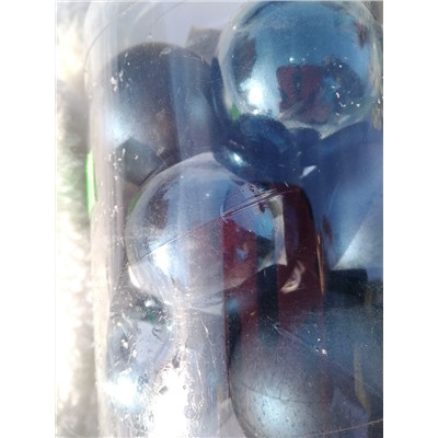 Набор шаров пластик d-4 см, 12 шт синий