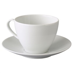 ВЭРДЕРА, Чашка чайная с блюдцем, белый, 36 сл