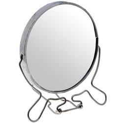 Зеркало настольное металлическое увеличительное двухстороннее круглое №8 (диаметр 19,4 см) оптом