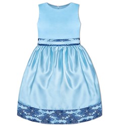 Голубое нарядное платье для девочки 8053-ДН17