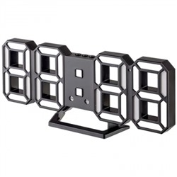 Часы будильник Perfeo LUMINOUS 2", черный корпус/белая LED подсветка (PF_B4925)"