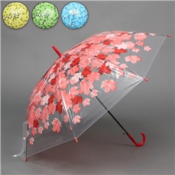 Зонт - трость полуавтоматический «Листопад», 8 спиц, R = 48 см, цвет МИКС