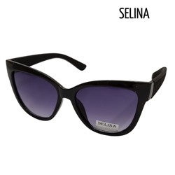 Очки солнцезащитные женские SELINA, черные, матовые дужки, 54959-2808, арт.354.293