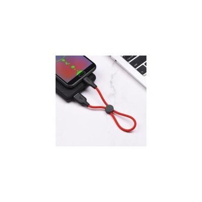Кабель USB 2.0 Am=>micro B - 0.25 м, силикон, красный, Hoco X21 Plus
